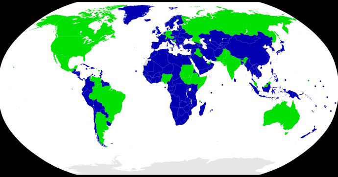 Федеративные и унитарный государства на мировой карте
