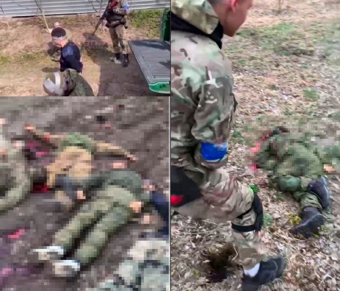 Кадры из видео с убитыми российскими военными