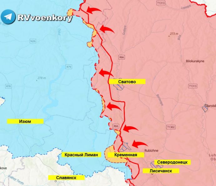 Карта от Телеграм-канала "Операция Z: Военкоры Русской Весны"