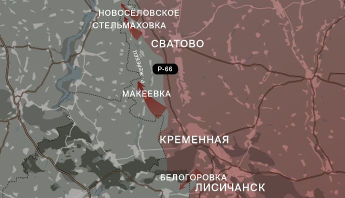 Луганское направление, карта