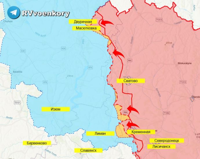 Карта от Телеграм-канала "Операция Z: Военкоры Русской Весны"