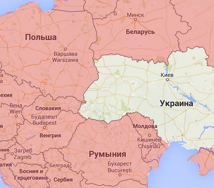 Западная Украина и соседи на карте