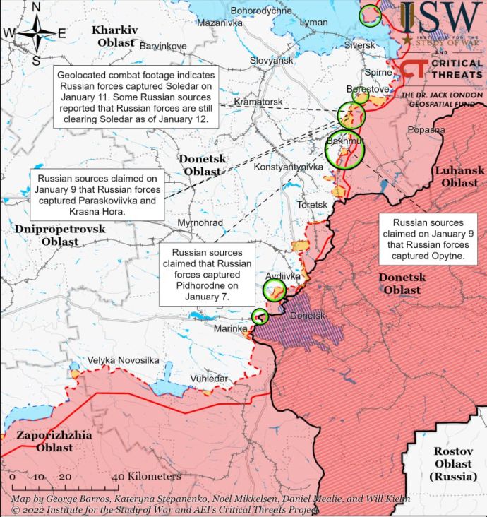 Карта боевых действий от ISW (американского Института изучения войны