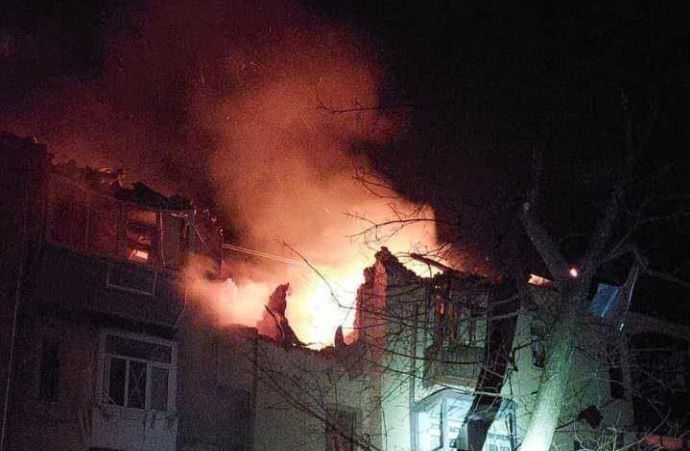 Попадание ракеты в жилой дом в Харькове 29-30 января 2023 года