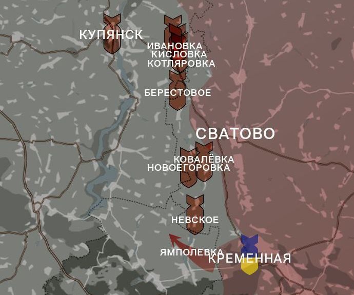 Луганское направление, карта боевых действий от проекта WarGonzo
