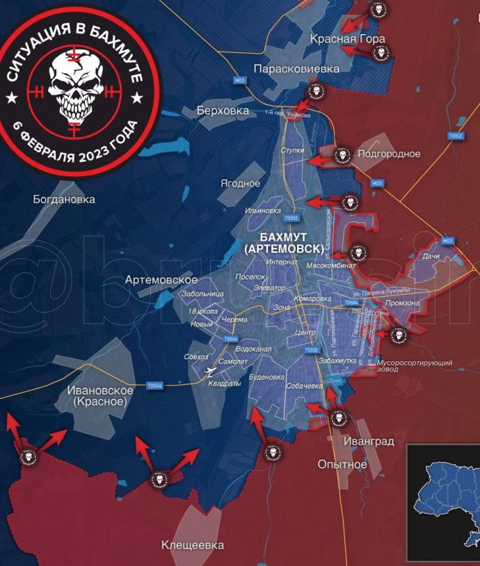 Карта от канала "Позывной Брюс" (военкор Александр Симонов)