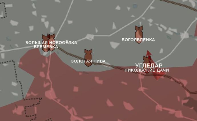 Угледарский участок, карта боевых действий от WarGonzo