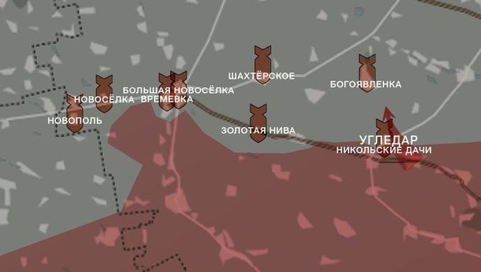 Угледар, карта от WarGonzo