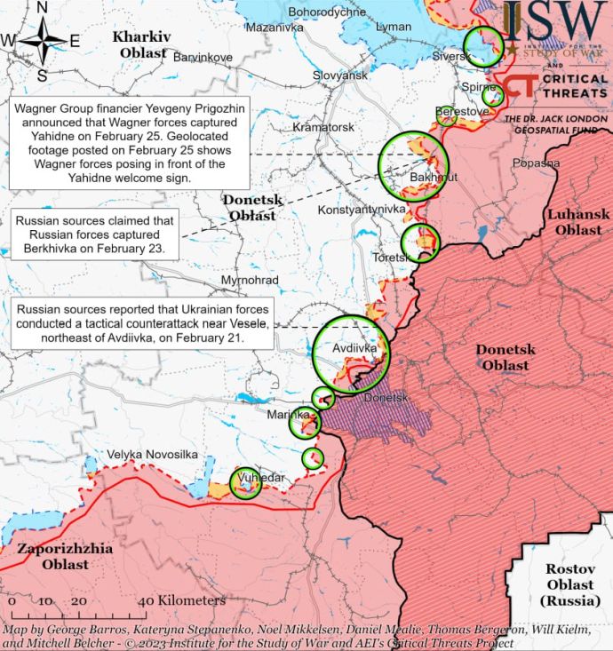 Карта боевых действий от ISW