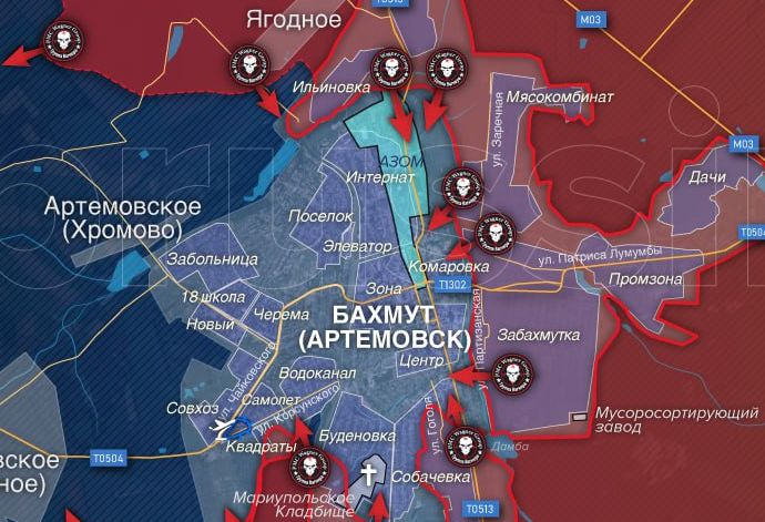 Бахмут. Карта боевых действий от Александра Симоновка (Позывной Брюс)