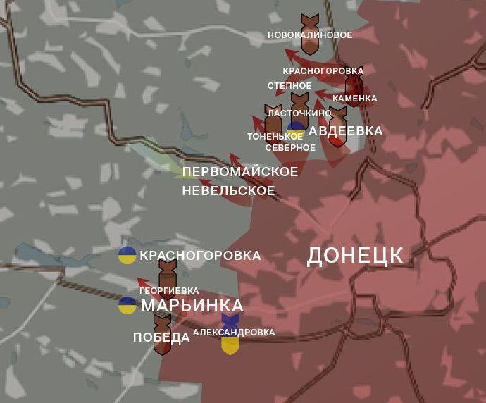 Донецкое направление. Карта боевых действий от канала WarGonzo
