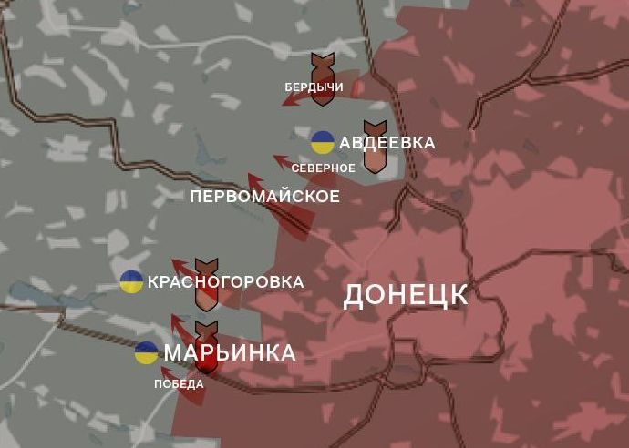 Донецкий фронт. Карта боевых действий от канала WarGonzo