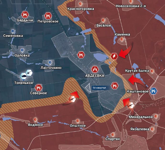 Авдеевка. Карта боевых действий от проекта "Рыбарь"