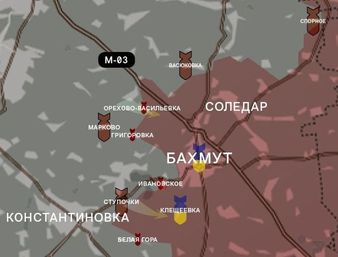 Бахмут и окрестности. Карта боевых действий от WarGonzo
