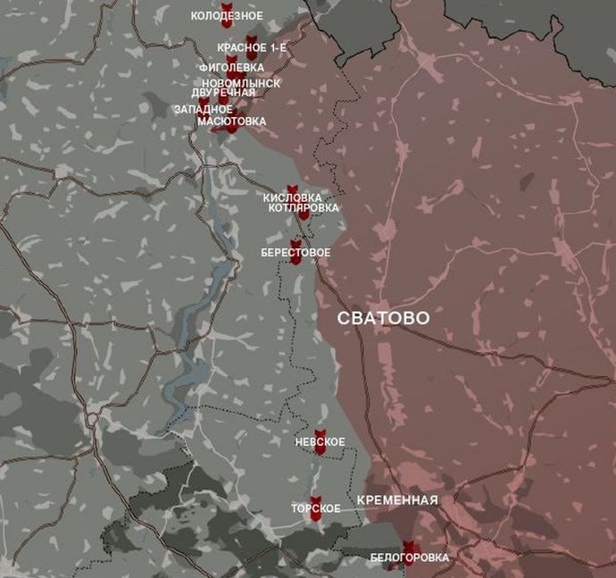 Луганское направление. Карта от WarGonzo