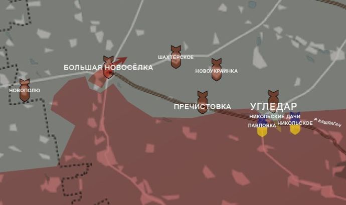 Угледарский участок. Карта боевых действий от WarGonzo