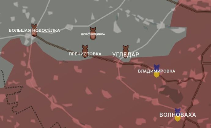 Угледарский участок, карта WarGonzo