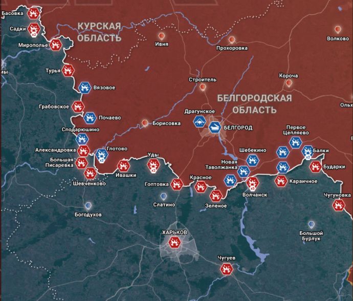 Обстрелы Белгородской области. Карта за 5 июня