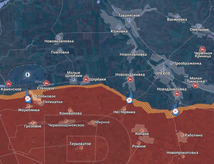 Запорожское направление, Ореховский участок. Карта боевых действий от "Рыбаря"