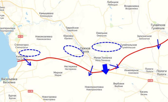 Запорожское направление. Карта Юрия Подоляки