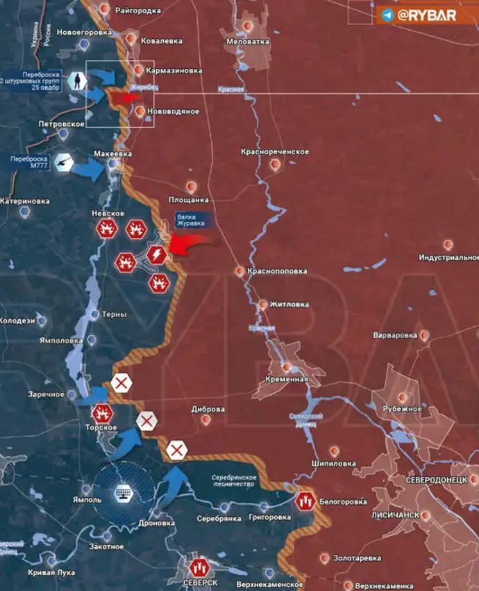 Луганское направление. Карта боевых действий от Рыбаря