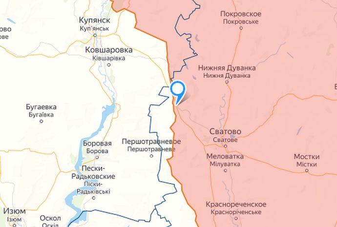 Новосёловское на карте СВО.