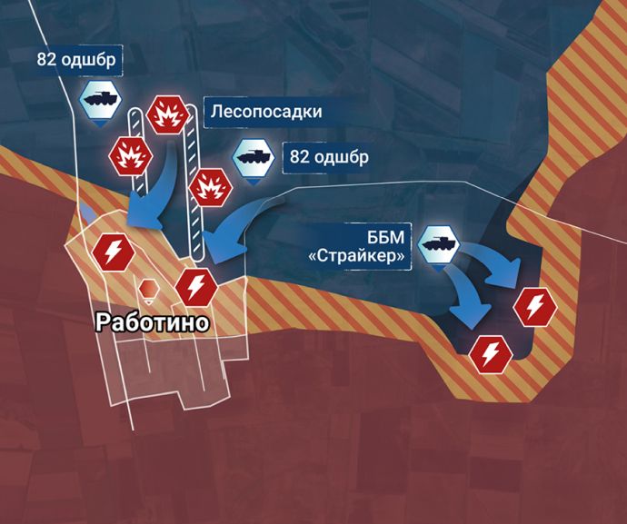 Запорожский фронт. Ореховский участок. Карта боевых действий