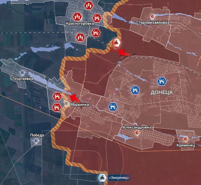 Донецкое направление. Марьинка. Карта боевых действий от Рыбаря