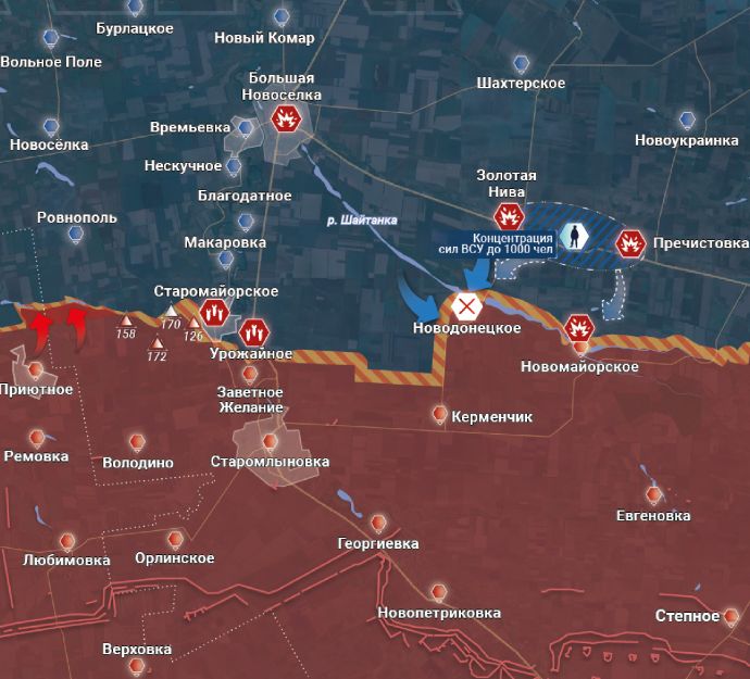 Южно-Донецкое направление. Карта боевых действий от Рыбаря