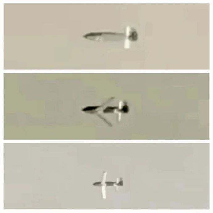 Раскрытие крыльев УМПК на ФАБе во время полёта