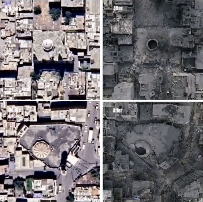 Районы Газы. До и после бомбардировок ЦАХАЛом