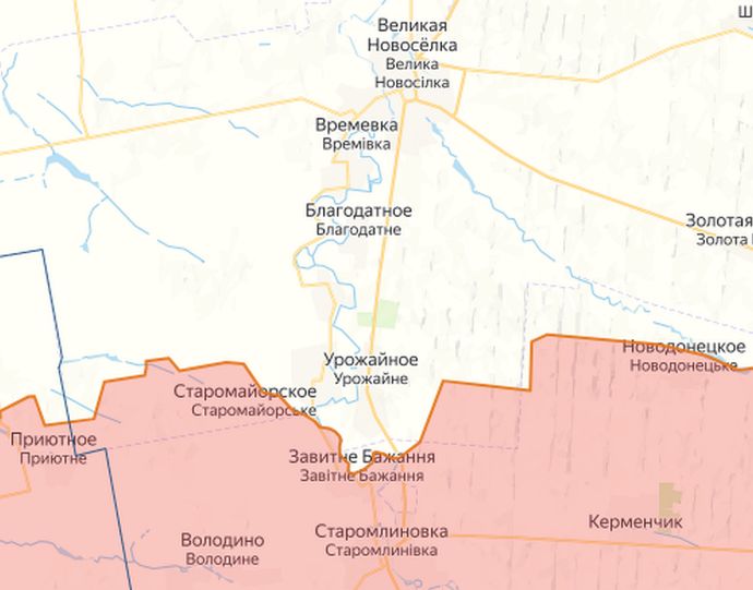 Южно-Донецкое направление. Времевский участок на карте СВО