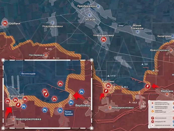 Запорожское направление. Ореховский участок.  Карта боевых действий от Рыбаря