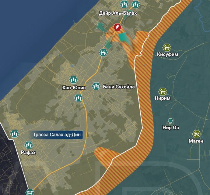 Южная и центральная часть сектора Газа