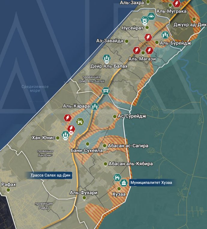 Центральная и южная часть сектора Газа