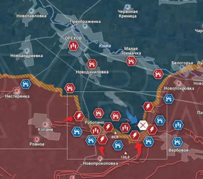 Запорожское направление. Ореховский участок. Карта боевых действий от Рыбаря