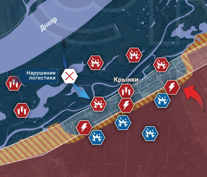 Херсонское направление. Крынки. Карта боевых действий от Рыбаря