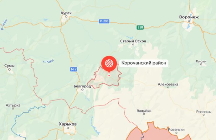 Корочанский район Белгородской области на карте