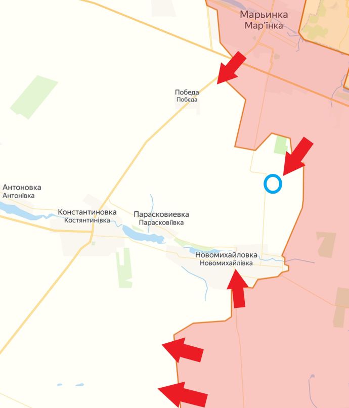 Южно-Донецкое направление. Угледарский участок. Карта боевых действий