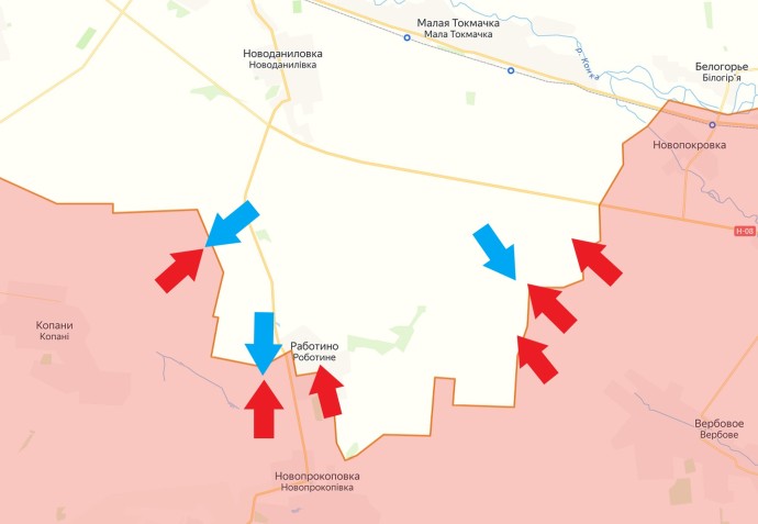 Запорожское направление. Карта боевых действий