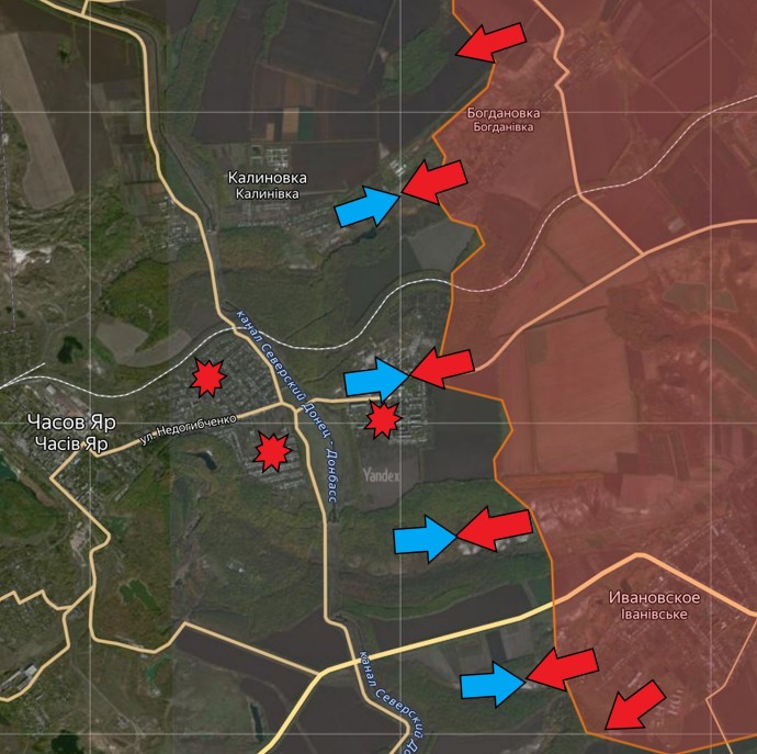 Бахмутское направление. Карта боевых действий от PulsePen.ru